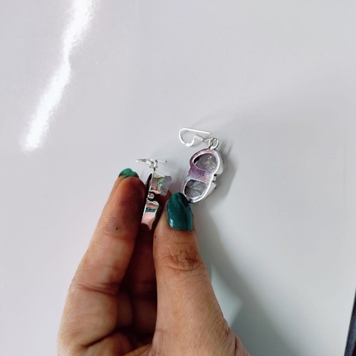 Orecchino gioiello in argento sterling 925 fatto a mano con pietra preziosa a... - Foto 5 di 8