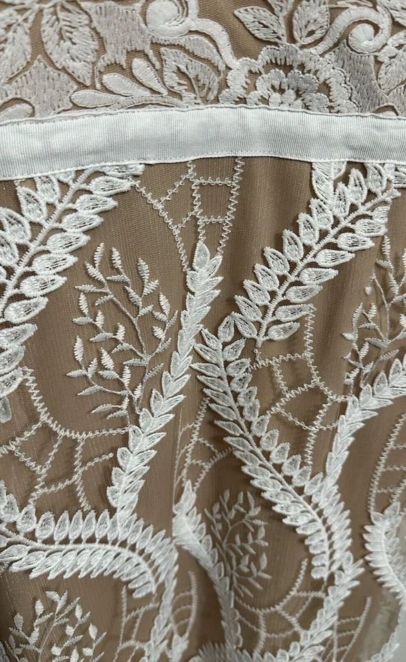 Платье-футляр короткое Marina белое кружевное с длинным рукавом размер 14 фея свадьба - Изображение 4 из 4