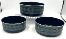 3 Pfaltzgraff Amalfi Classic Enameled Metal Nesting Bowls Flat Bottom