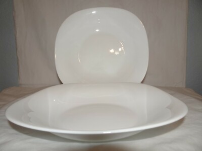 BORMIOLI ROCCO Prometeo White Opal Salad Plates Set Of 2 RARE SIZE SHAPE