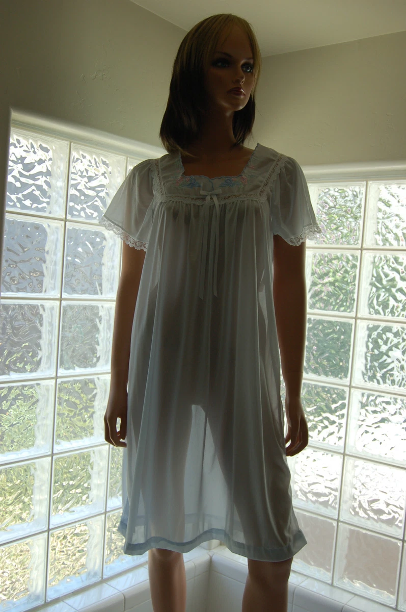 VINTAGE SOFT SHEER NYLON NIGHTGOWN IN COLORS SIZES BY CAROLE