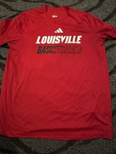 Louisville Cardinals Basketball Adidas Game Used Red Short Sleeve Shirt L