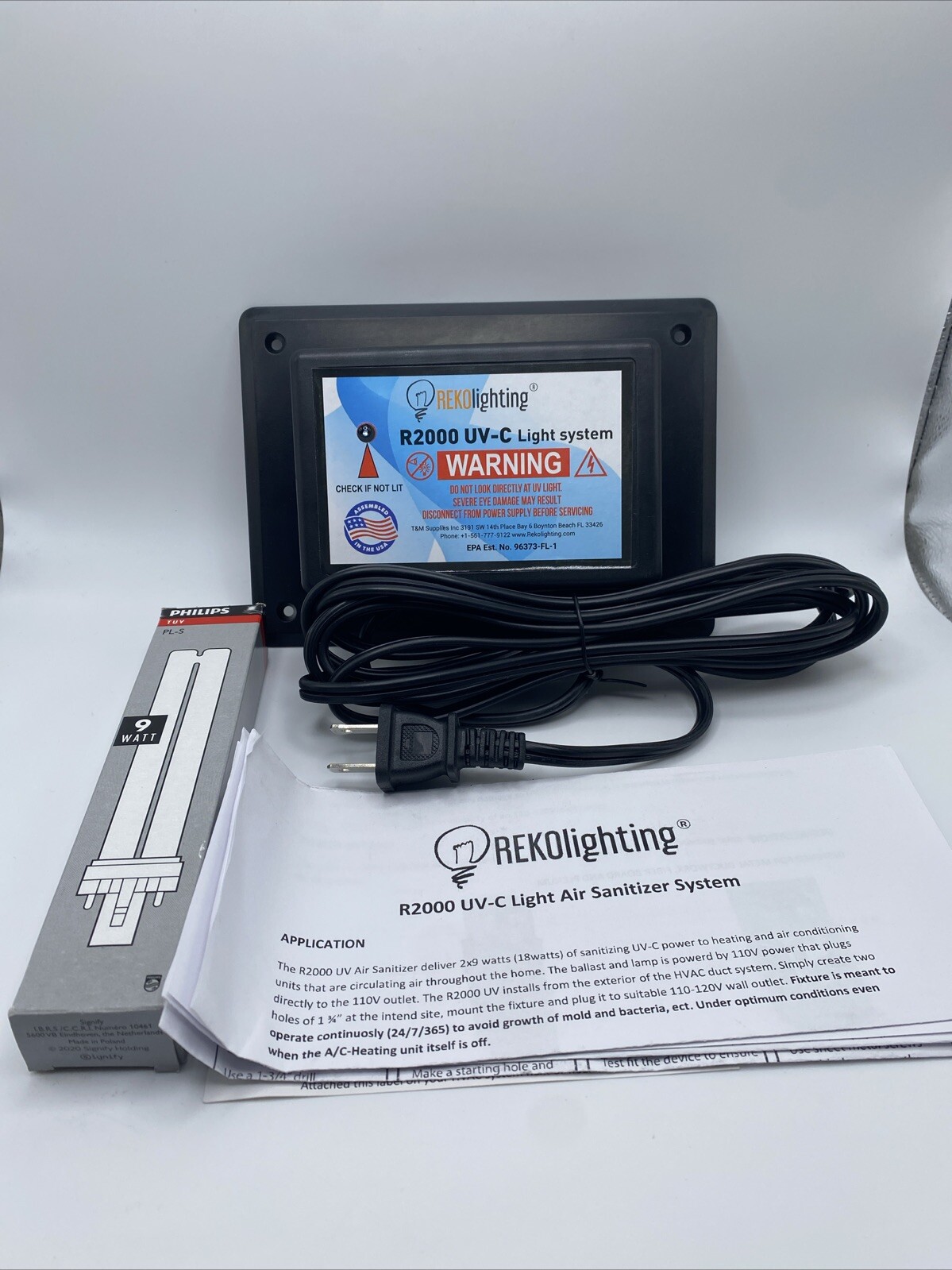 R2000 REKO Lighting Whole House Air Purifier Uv uvc Light for in Duct for HVAC