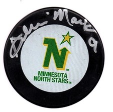 DENNIS MARUK MINNESOTA NORTH STARS VINTAGE SIGNED AUTOGRAPHED PUCK WITH COA