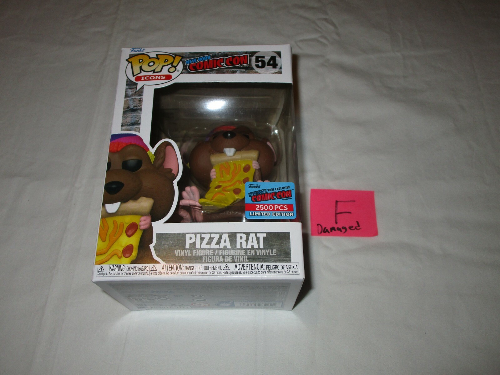 Funko Pop New York Comic Con Nycc 2021 Exclusive Pizza Rat #54 F Damaged