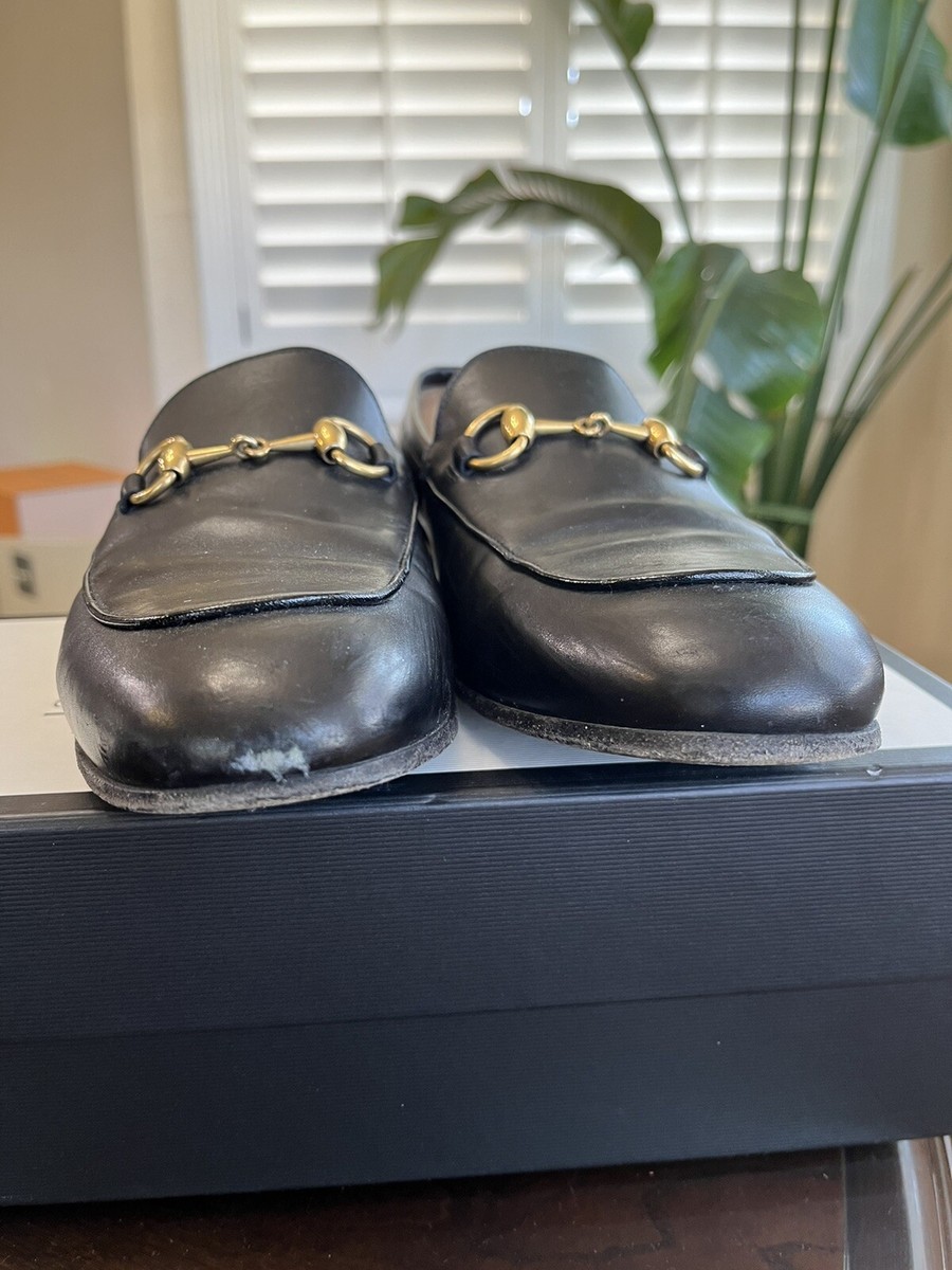 $1050 GUCCI Jordaan Horsebit Penny Brixton Loafers Black  display picture 2