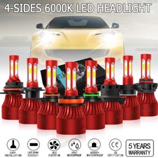 4Side H4 H7 9005 9006 H11 H13 9007 5202 LED Headlight Bulb Kit Hi/Low Beam 6000K