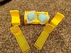 Mattel 1973 Barbie Townhouse Yellow Sofa & Chairs  Lounge Set Plastic Pillows