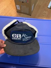 Vintage Gorman-Rapp corduroy fabric ball cap with warm trapper flaps snap close