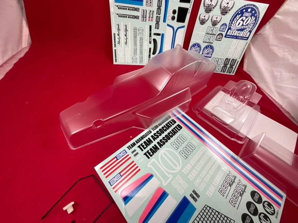 Team Associated RC10 GREEN EDITION clear BODY + WING DECALS window mask 60TH - Image 4 of 4