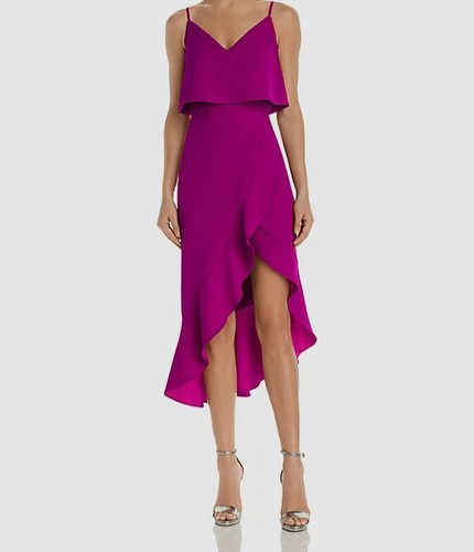 aqua asymmetric ruffle dress