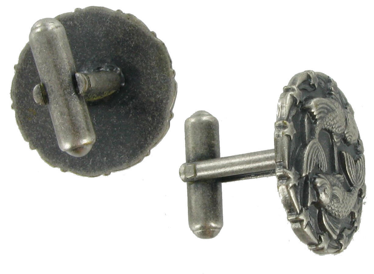 Gemelli Kim Artigiani Pesci Insegna Oroscopo Tono Argento Anticato Zodiaco 22mm foto 2