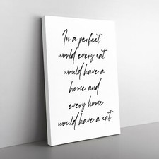 Cat Typography Canvas Wall Art Print Framed Home Decor Picture