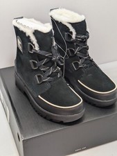 Sorel Tivoli IV Waterproof Black Suede Winter Ankle Boots NL3425-010 New w/ Box