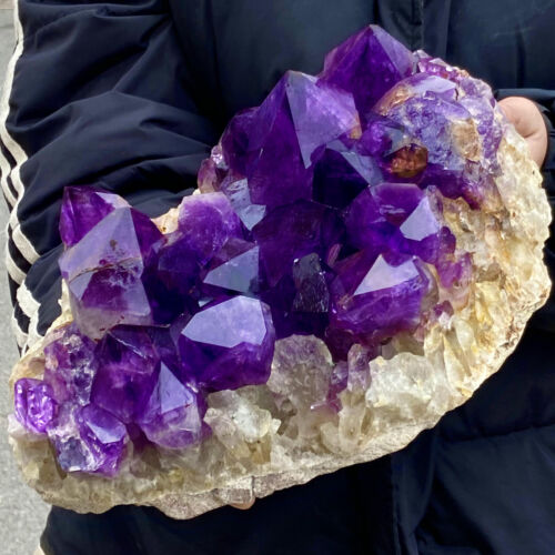 13.71LB Natural amethyst Cluster Quartz Crystal backbone mineral Reiki Stone - Imagen 3 de 12