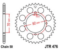 JT Rear Sprockets R/W 476-40T KAW