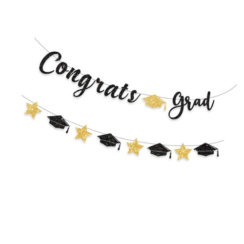 Glittering Congrats Grads Ornament Graduation Party Ornament Hanging Decoration - Picture 13 of 13