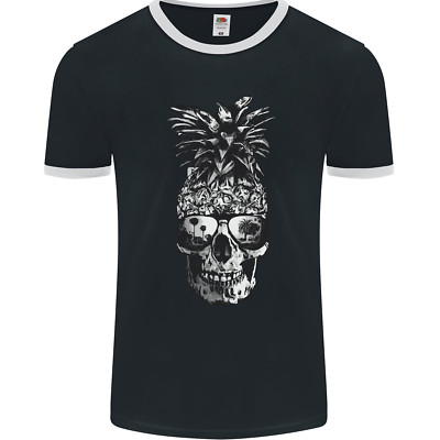 Pineapple Skull Surf Surfen Surfer Urlaub Herren Ringer T-Shirt FotL