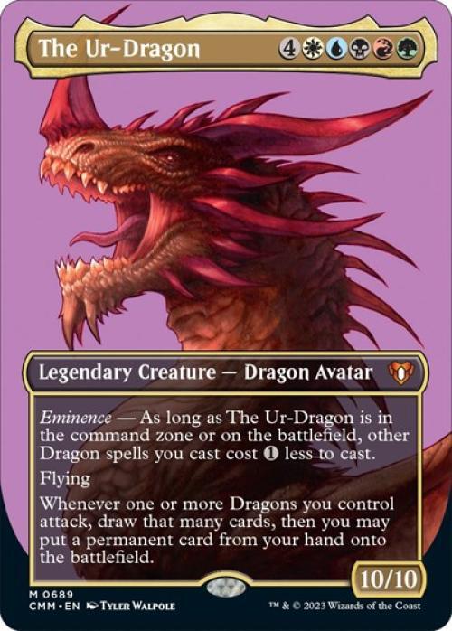 The Ur-Dragon (Borderless) -Foil Light Play English MTG Commander Masters