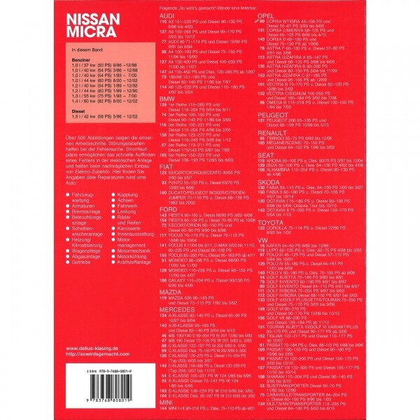 Thumbnail - Nissan Micra Typ K10/k11 1983-2002 So Wirds Gemacht Werkstatthandbuch