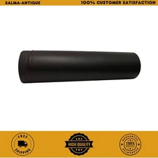 6 Inch Black Stove Pipe Snap-Lock Design Single Wall Steel 24-Gauge New