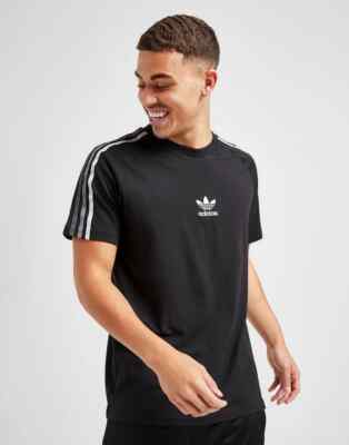 Adidas Originals Tri-Stripe T-Shirt Mens Short Sleeve Top Black Small  Medium UK