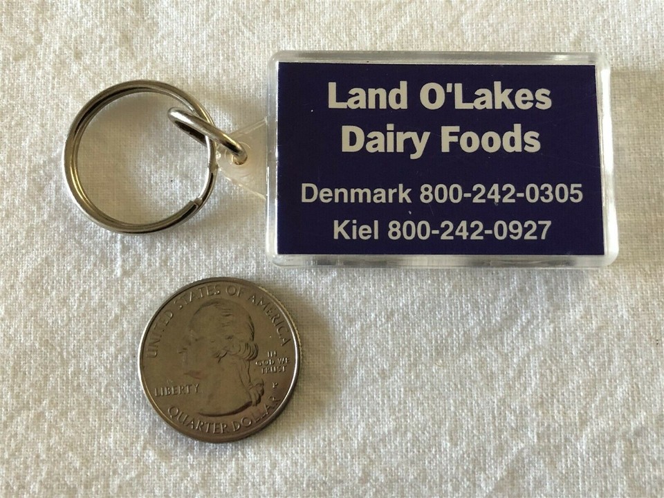Land O'Lakes Dairy Foods Denmark Kiel Wisconsin Keychain Key Ring