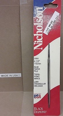 Nicholson 4-1/2 Slim Taper File USA Saw Sharpening Saw File Black Diamond  21890