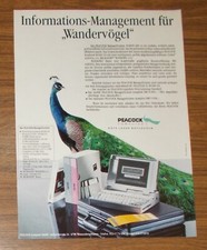 Seltene Werbung PEACOCK Computer MANAGERSYSTEM 386SX Notebook Wandervögel 1990