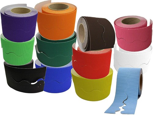 Corrugated Scalloped Border Roll: Classroom wall Decoration Display Pack of 2 - Picture 240 of 247