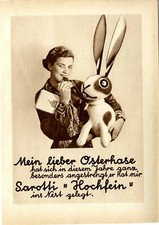 Sarotti Osterhase "Hochfein" Schokolade XXL-Werbung Grafik Design von 1930