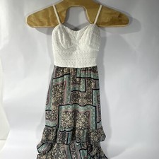 As U Wish Floral Handkerchief Dress Size Medium Boho Summer Fit Spaghetti Strap