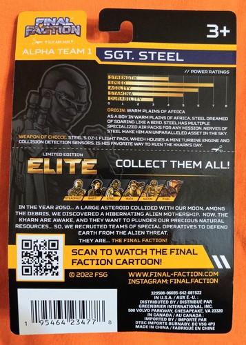 NEU! Final Faction Elite Edition Sergeant Steel 1:18, 3-3/4" Actionfigur - Bild 2 von 2