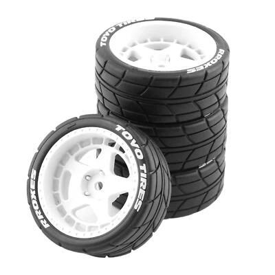 4 Stück RC Auto Rubber Drift Reifen 12mm Nabe Für HPI 1/10 Drift Car Accs Weiß