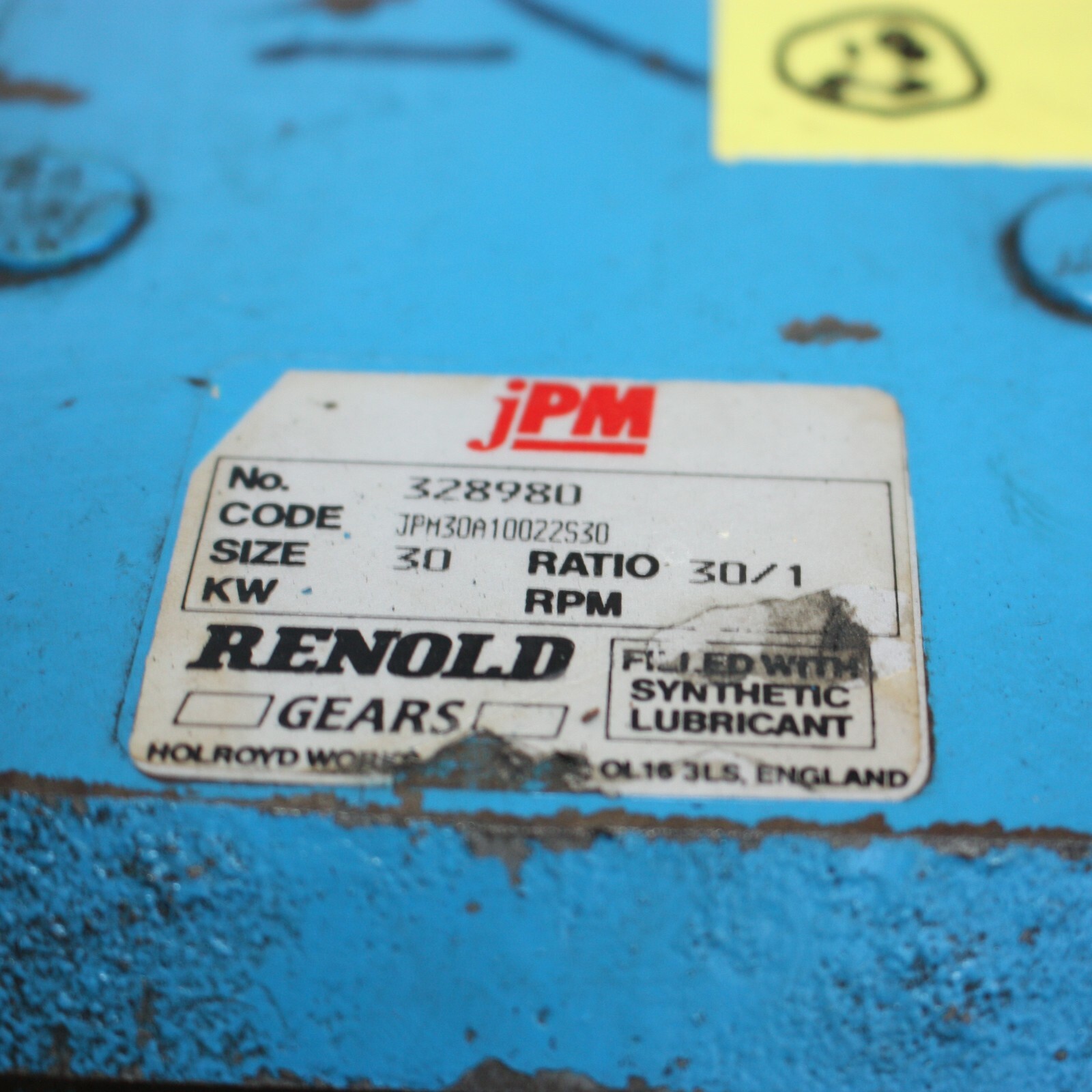 Renold Gears 301 Ratio WORMDRIVE REDUCTION GEARBOX eBay
