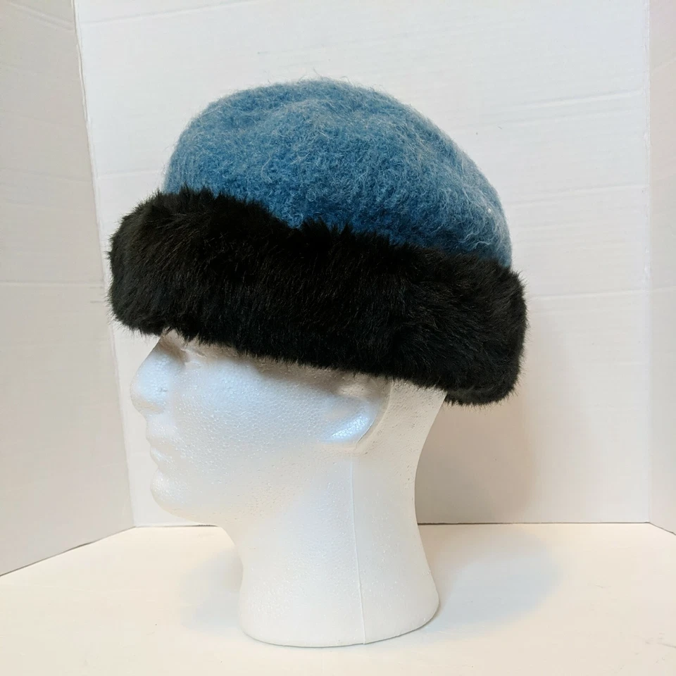 Sombrerero Loco - Sombrero Mujer Talla (7-7 1/8) Mediana Talla Aproximada Azul con Negro Foto 3 de 4