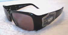 Vintage Brighton Handmade Silver Brocade A11203-130 Black Frame Sunglasses