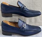 Gucci 247499 Men’s Navy Maritime Lifford Silvertone Horsebit Loafers G 8 US 8.5 — photo 3