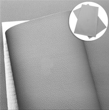 Solid Gray Litchi Texture FAUX LEATHER SHEET 8" x 12" Thin Backing 1085453