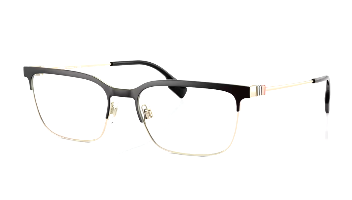 New BURBERRY Eyeglasses B 1375 1109 56-18 145 Black & Gold