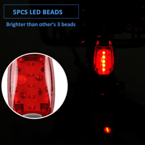 2Pcs 5-LED Safety Lights Clip On Warning Strobe Bike Jogging Running Walking Dog - Picture 3 of 10