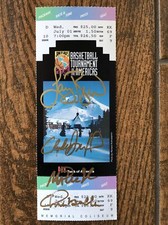 1992 USA Olympic Dream Team Ticket Signed  Magic Bird Plus 2