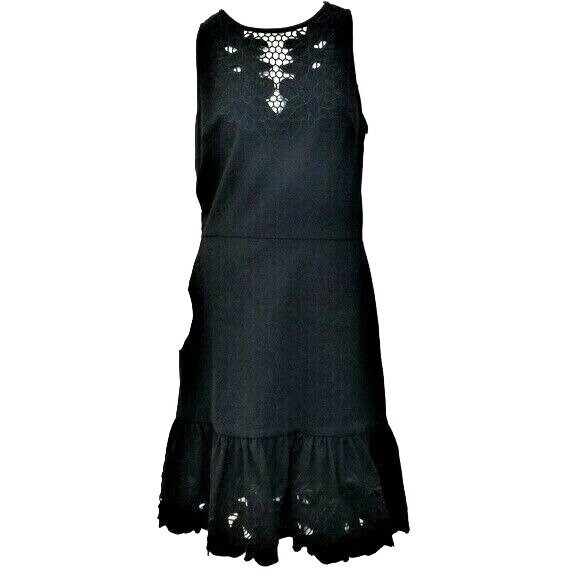 Cynthia Steffe Black Dress Ruffle Bottom Size 6 Lined Sleeveless LBD Back  Zip | eBay