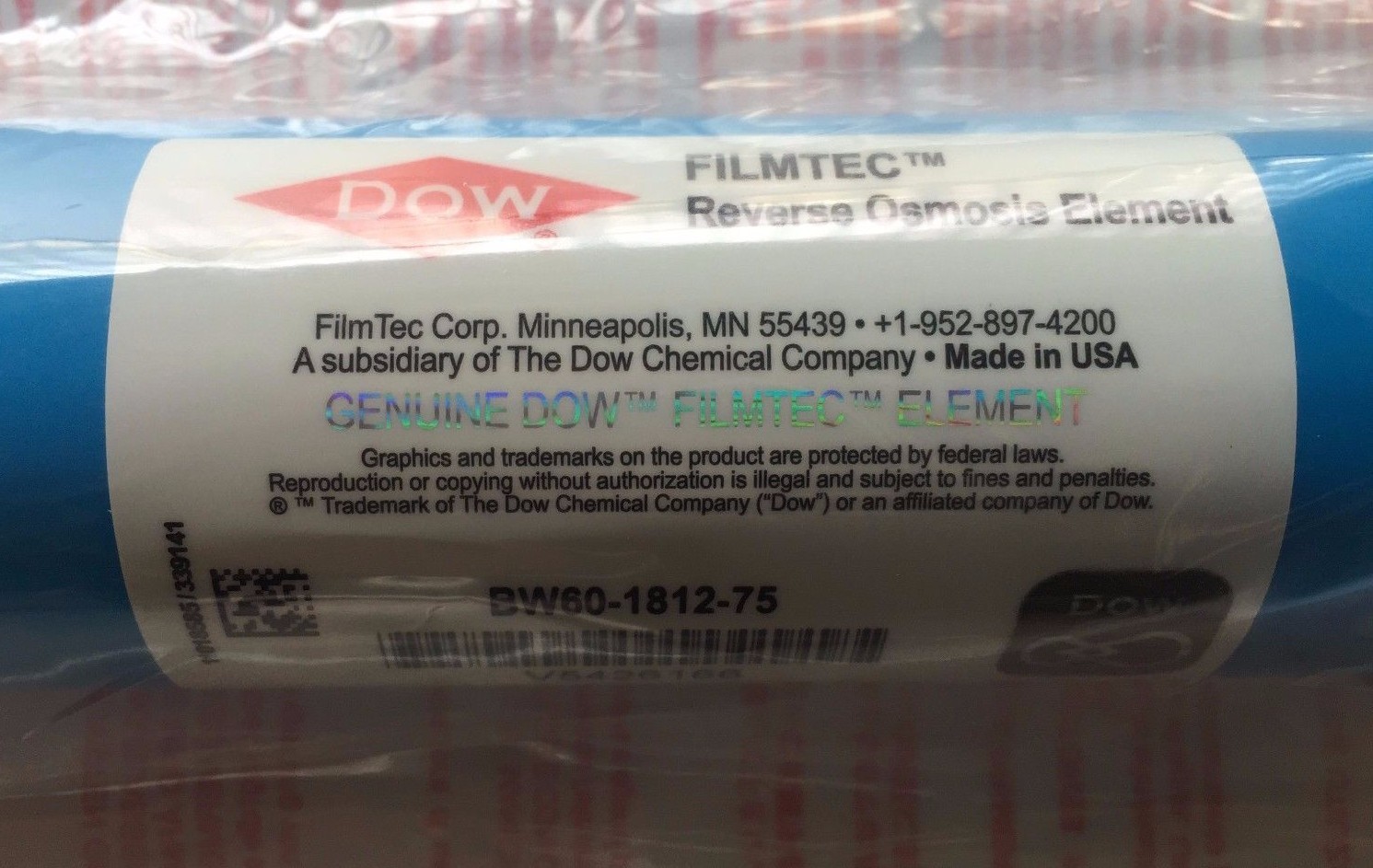 WATTS W-1812-75 REVERSE OSMOSIS MEMBRANE 75 GALLON PER DAY GPD FILMTEC