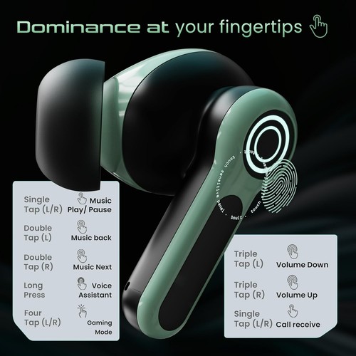 Boult Audio Z40 Gaming in Ear Earbuds, (Black Moss) - 第 4/11 張圖片