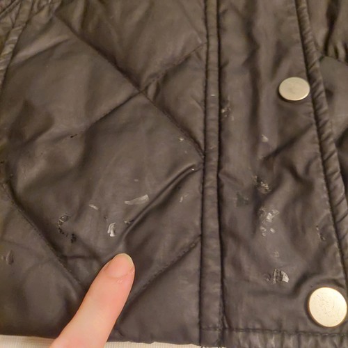 Covington Black Quilted Down Filled Puffer Jacket Faux Fur Hood Preppy Size L - Picture 4 of 13