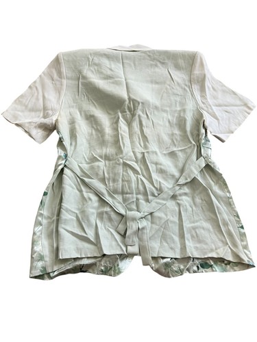 Tori Alexander Bluse Hemd mit Knopfleiste grün creme Blumenmuster Vintage 80er Jahre Damengröße 16 - Bild 6 von 9