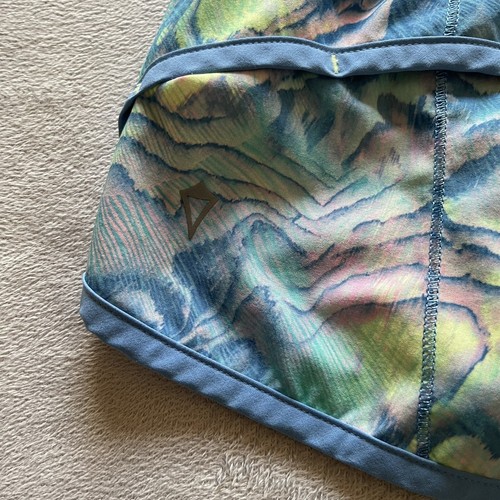 Ivivva girls blue multicolored graphic print lined breathable active shorts, 10 - Picture 3 of 8