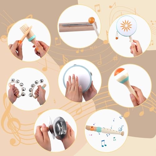 Toddlers Musical Instruments-Baby Montessori Wooden Musical Toys for Toddlers  - Picture 6 of 7