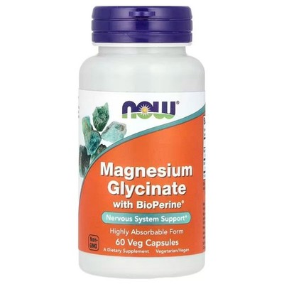 Now Foods Magnesiumglycinat Magnesium Glycinate BioPerine 60 Kapseln